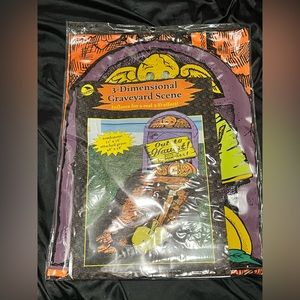 VTG Halloween Inflatable tombstone grave Pumpkins 3D Graveyard 1999 NOS Sealed